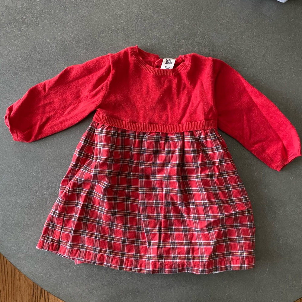 Baby B’gosh Red Plaid Sweater Dress | 12M